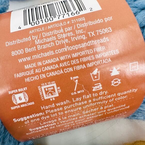 Loops and Thread Yarn Cozy Wool 50/50 Wool Acrylic LOT Blue Navy Golden Rod Gold - Picture 10 of 10